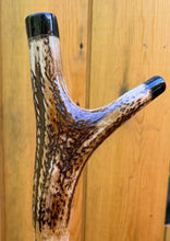 Load image into Gallery viewer, Antler Handled Hazel Wood Country Thumbstick Walking Stick by Helen Elizabeth