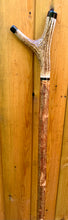 Load image into Gallery viewer, Antler Handled Hazel Wood Country Thumbstick Walking Stick by Helen Elizabeth
