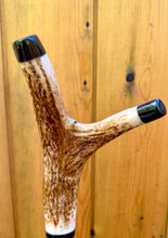 Load image into Gallery viewer, Antler Handled Hazel Wood Country Thumbstick Walking Stick by Helen Elizabeth