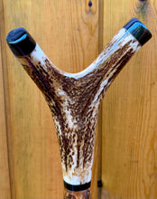Load image into Gallery viewer, Antler Handled Hazel Wood Country Thumbstick Walking Stick by Helen Elizabeth