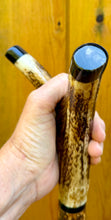 Load image into Gallery viewer, Antler Handled Hazel Wood Country Thumbstick Walking Stick by Helen Elizabeth