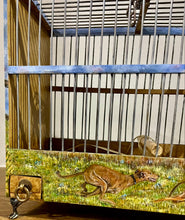 Load image into Gallery viewer, Ornamental Hand Painted Bird Cage by Helen Elizabeth Lurcher Cob Horse Goldfinch