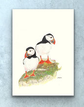 Load image into Gallery viewer, Puffins signed limited edition giclee print by Helen Elizabeth