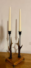 Load image into Gallery viewer, Roe Deer Stag Antler Candlestick Holder Double by Helen Elizabeth Studios