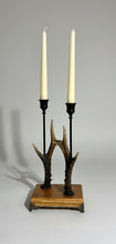 Load image into Gallery viewer, Roe Deer Stag Antler Candlestick Holder Double by Helen Elizabeth Studios