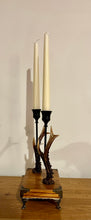 Load image into Gallery viewer, Roe Deer Stag Antler Candlestick Holder Double by Helen Elizabeth Studios