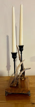 Load image into Gallery viewer, Rustic Roe Deer Stag Antler Candle Stick Holder - Double by Helen Elizabeth