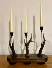 Load image into Gallery viewer, Rustic Roe Deer Stag Antler Candle Stick Holder - Treble by Helen Elizaberth Studios