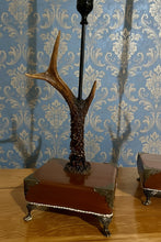 Load image into Gallery viewer, Rustic Roe Deer Stag Horn Antler Pair Candle Stick Holders by Helen Elizabeth Studios