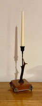 Load image into Gallery viewer, Rustic Roe Deer Stag Antler Candlestick Holder by Helen Elizabeth Studios