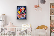 Load image into Gallery viewer, Fantasy Wildlife in baskets floating away in balloons Sined Limited Edition Giclee Print by Helen Elizabeth Studios