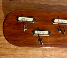 Load image into Gallery viewer, Wooden Key Holder with Brass Stle Fittings by Helen Elizabeth Studios