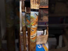 Load and play video in Gallery viewer, Fox’s a Head - Hand Painted Hazel Antler Handle Thumbstick
