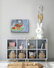 Load image into Gallery viewer, Running Hare Candle Light & Moonlight - Signed Limited Edition Gicleé Fine Art Print by Helen Elizabeth Studios