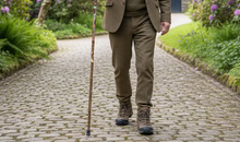 Load image into Gallery viewer, Red Grouse Hand Painted Hazel Thumbstick with Antler Handle by Helen Elizabeth