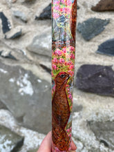 Load image into Gallery viewer, Red Grouse Hand Painted Hazel Thumbstick with Antler Handle by Helen Elizabeth