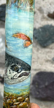 Load image into Gallery viewer, MacNab Inspired (2)- Hand Painted Antler Handle Hazel Wood Thumbstick