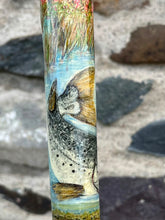 Load image into Gallery viewer, Hand painted Stag Horn Thumbstick MacNab by Helen Elizabeth Studios