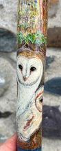 Load image into Gallery viewer, Barn Owl at Dusk hand painted stag horn thumbstick by Helen Elizabeth Studios