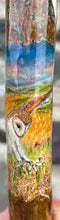 Load image into Gallery viewer, Barn Owl at Dusk hand painted stag horn thumbstick by Helen Elizabeth Studios