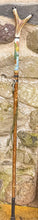 Load image into Gallery viewer, Man Fishing in River - Hand Painted Antler Handled Wading Staff Stick