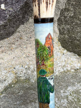 Load image into Gallery viewer, Man Fishing in River - Hand Painted Antler Handled Wading Staff Stick