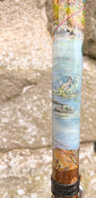 Load image into Gallery viewer, Man Fishing in River - Hand Painted Antler Handled Wading Staff Stick