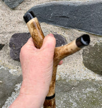 Load image into Gallery viewer, Hazel Wood Thumbstick Antler Handled Wading Staff Stick Helen Elizabeth Studios
