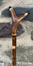 Load image into Gallery viewer, Hazel Wood Thumbstick Antler Handled Wading Staff Stick Helen Elizabeth Studios