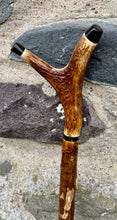 Load image into Gallery viewer, Hazel Wood Thumbstick Antler Handled Wading Staff Stick Helen Elizabeth Studios