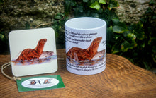 Load image into Gallery viewer, Wildlife Getting Along Collection - Otter and Salmon Ceramic Mug and Coaster with Poem