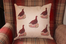 Load image into Gallery viewer, red grouse cushion by Helen Elizabeth