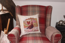 Load image into Gallery viewer, red grouse cushion by Helen Elizabeth