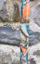 Load image into Gallery viewer, Kingfisher by river hand painted stag horn thumbstick by helen elizabeth