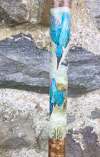 Load image into Gallery viewer, Kingfisher by river hand painted stag horn thumbstick by helen elizabeth