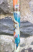 Load image into Gallery viewer, Kingfisher by river hand painted stag horn thumbstick by helen elizabeth