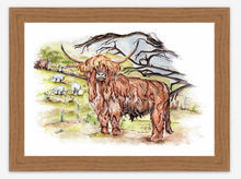 Load image into Gallery viewer, Highland Cow signed limited giclee print Helen Elizabeth
