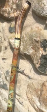Load image into Gallery viewer, Hand painted Stag Horn Thumbstick MacNab by Helen Elizabeth Studios