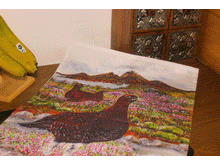 Load image into Gallery viewer, red grouse teatowel by Helen Elizabeth