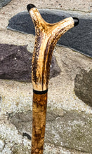 Load image into Gallery viewer, antler stag horn thumbstick walking stick by Helen Elizaabeth Studios