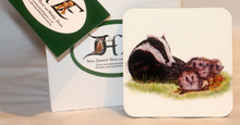 Load image into Gallery viewer, Wildlife Getting Along Collection - Badger & Hedgehog Ceramic Mug and Coaster