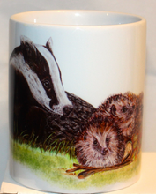 Load image into Gallery viewer, Wildlife Getting Along Collection - Badger & Hedgehog Ceramic Mug and Coaster