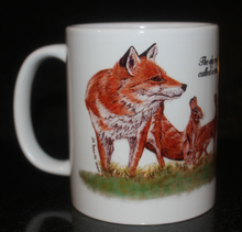 Load image into Gallery viewer, Wildlife Getting Along Collection - Fox, Rabbit and Hare Ceramic Mug and Coaster with Poem by Helen Elizabeth