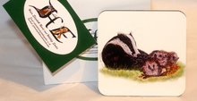 Load image into Gallery viewer, Wildlife Getting Along Collection - Badger & Hedgehog Ceramic Mug and Coaster with Poem by Helen Elizabeth