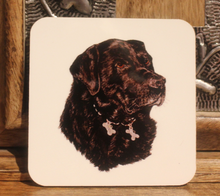 Load image into Gallery viewer, black labrador coaster by Heleb Elizabeth