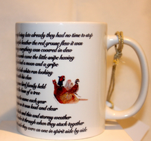 Load image into Gallery viewer, Pheasant and friends with poem mug and coaster by Helen Elizabeth