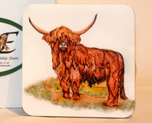 Load image into Gallery viewer, Scotland's Wildlife Collection - Highland Cow Ceramic Mug and Coaster by Helen Elizabeth