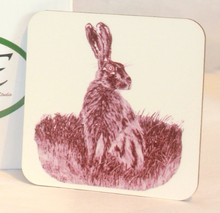Load image into Gallery viewer, wild brown hare mug and coaster by Helen Elizabeth