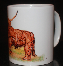 Load image into Gallery viewer, Scotland's Wildlife Collection - Highland Cow Ceramic Mug and Coaster by Helen Elizabeth