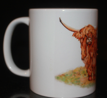 Load image into Gallery viewer, Scotland's Wildlife Collection - Highland Cow Ceramic Mug and Coaster by Helen Elizabeth